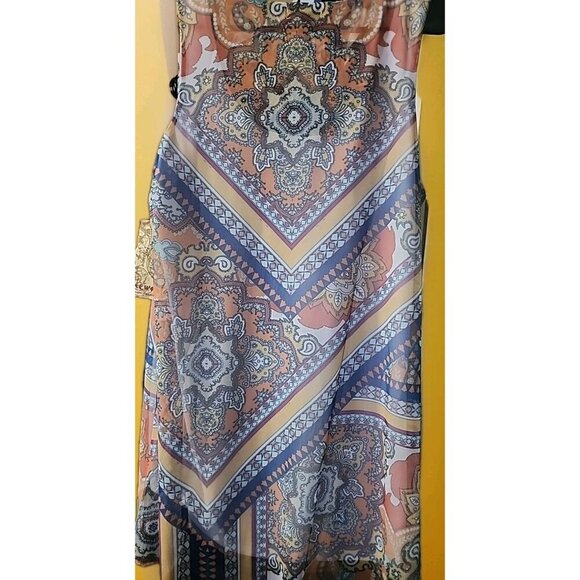 NWT Boutique One World Women's Tank Floral Colorful New Large Boho Cr60 Tunic - Picture 4 of 6